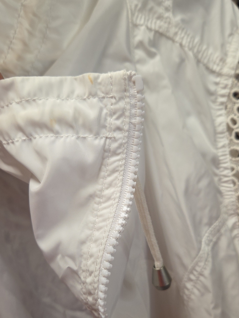 Anthropologie Hei Hei Women Ivory Cream Eyelet Swing Windbreaker Jacket Sz L - Picture 7 of 7